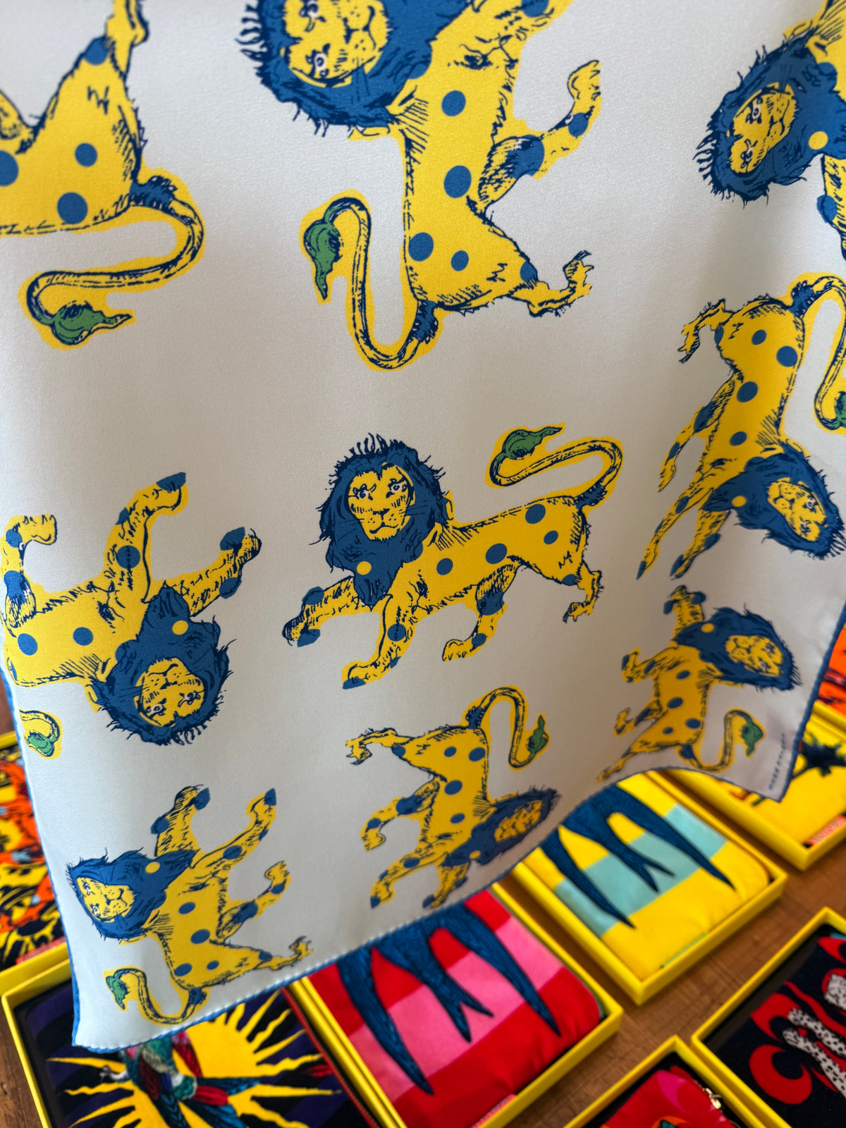 Spotty Lions Silk Square