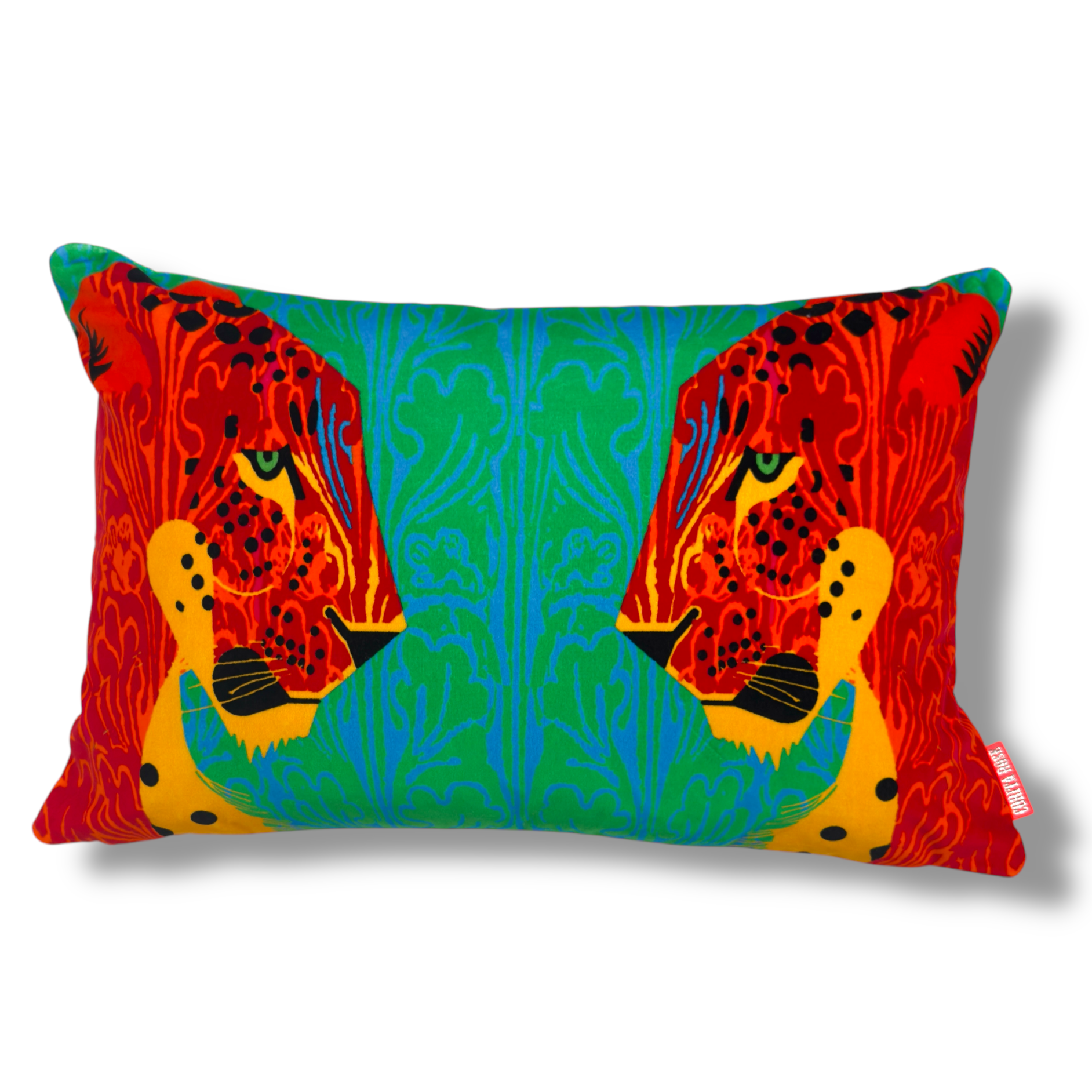 Panther Head Orange Cushion