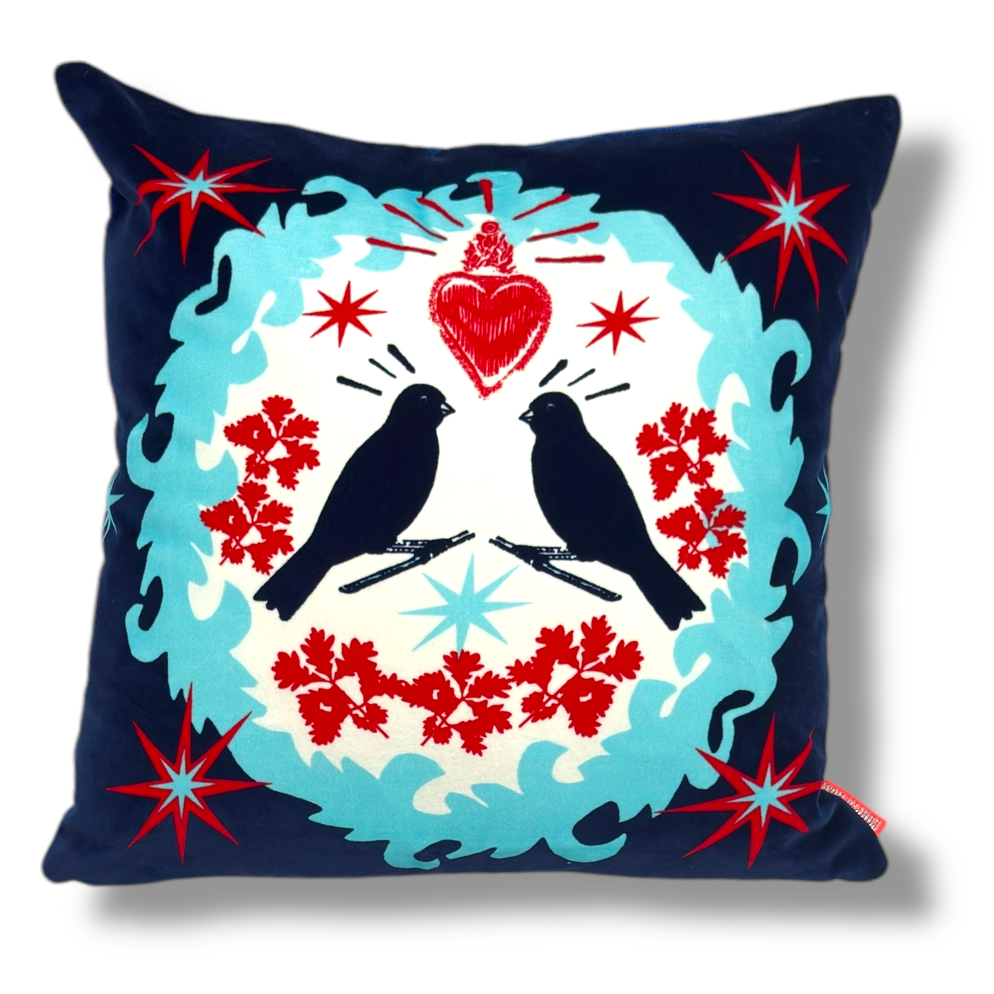 Hoop & Bird Blue Cushion