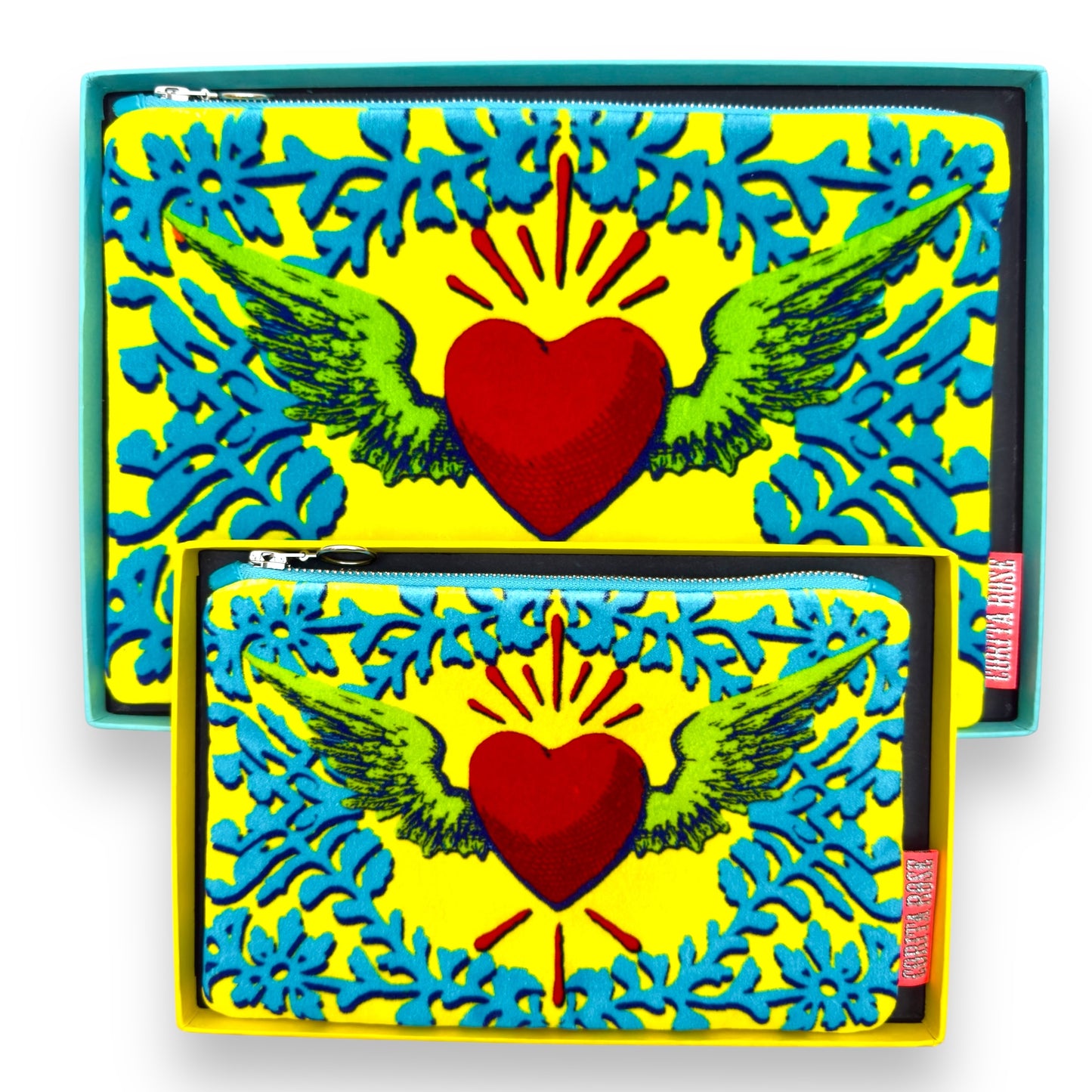 Flying Heart Yellow Clutch