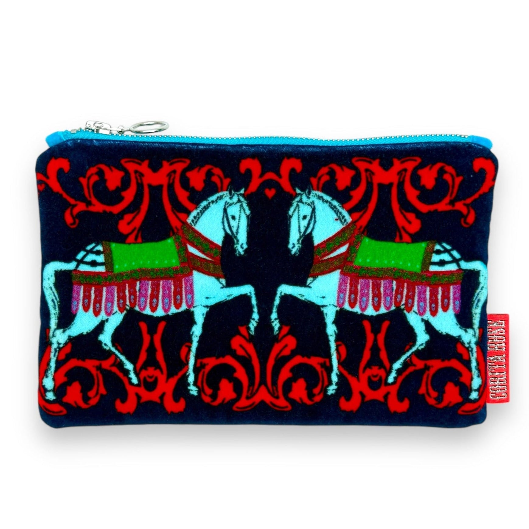 Horses Blue Clutch