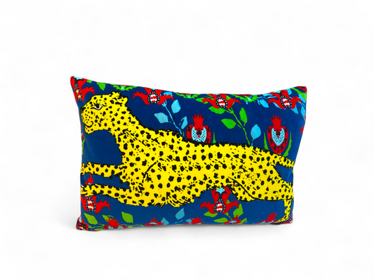 Running Panther Floral Velvet Cushion – Corita Rose | Handmade in England