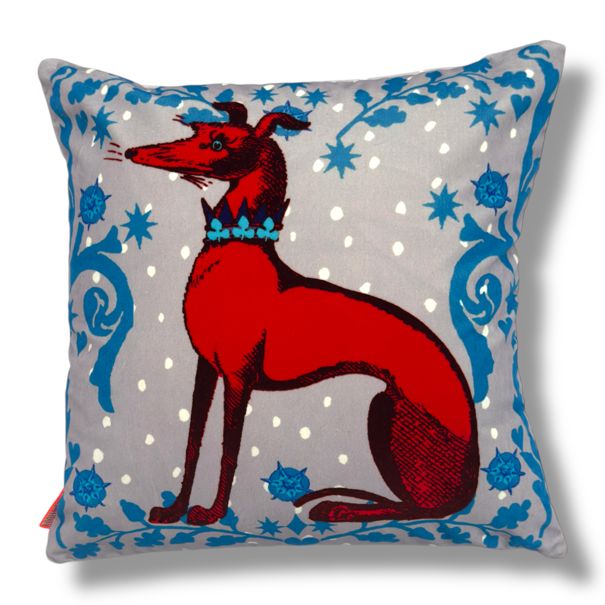 Hounds Red/Grey Cushion