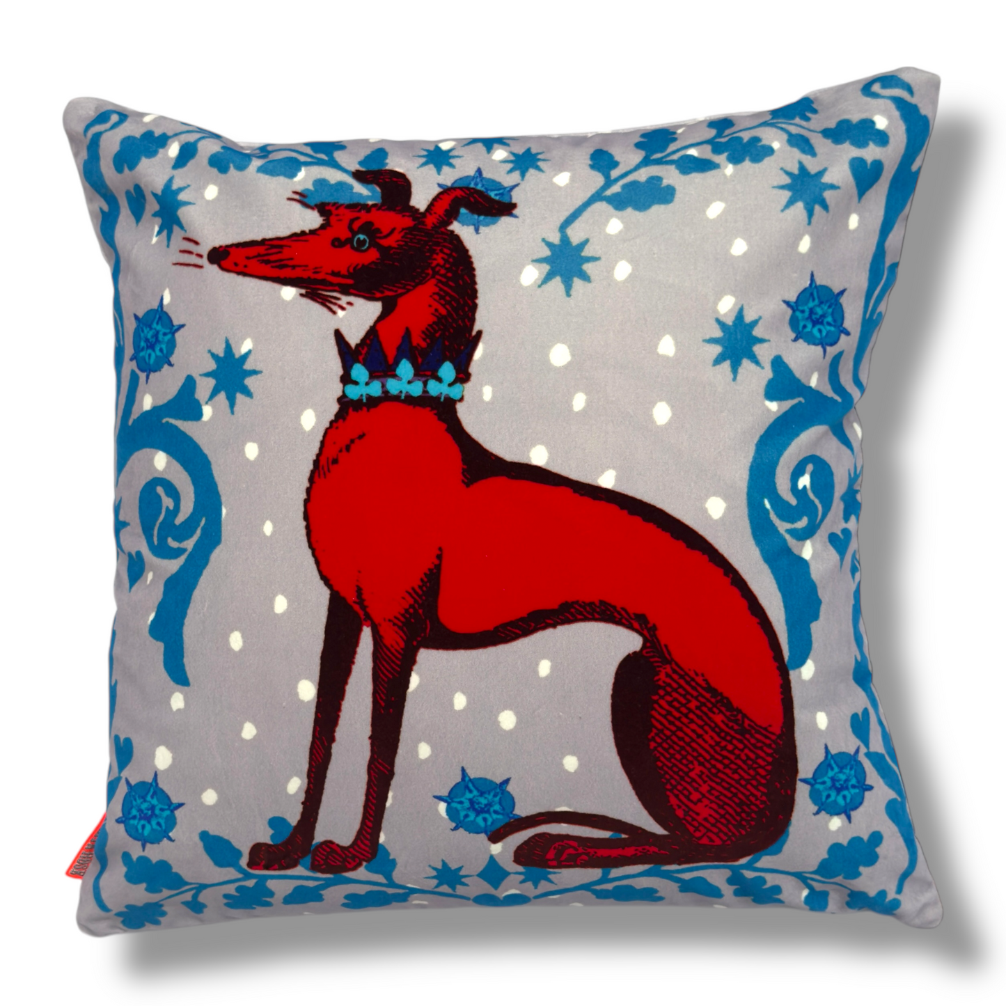 Hounds Red/Grey Cushion