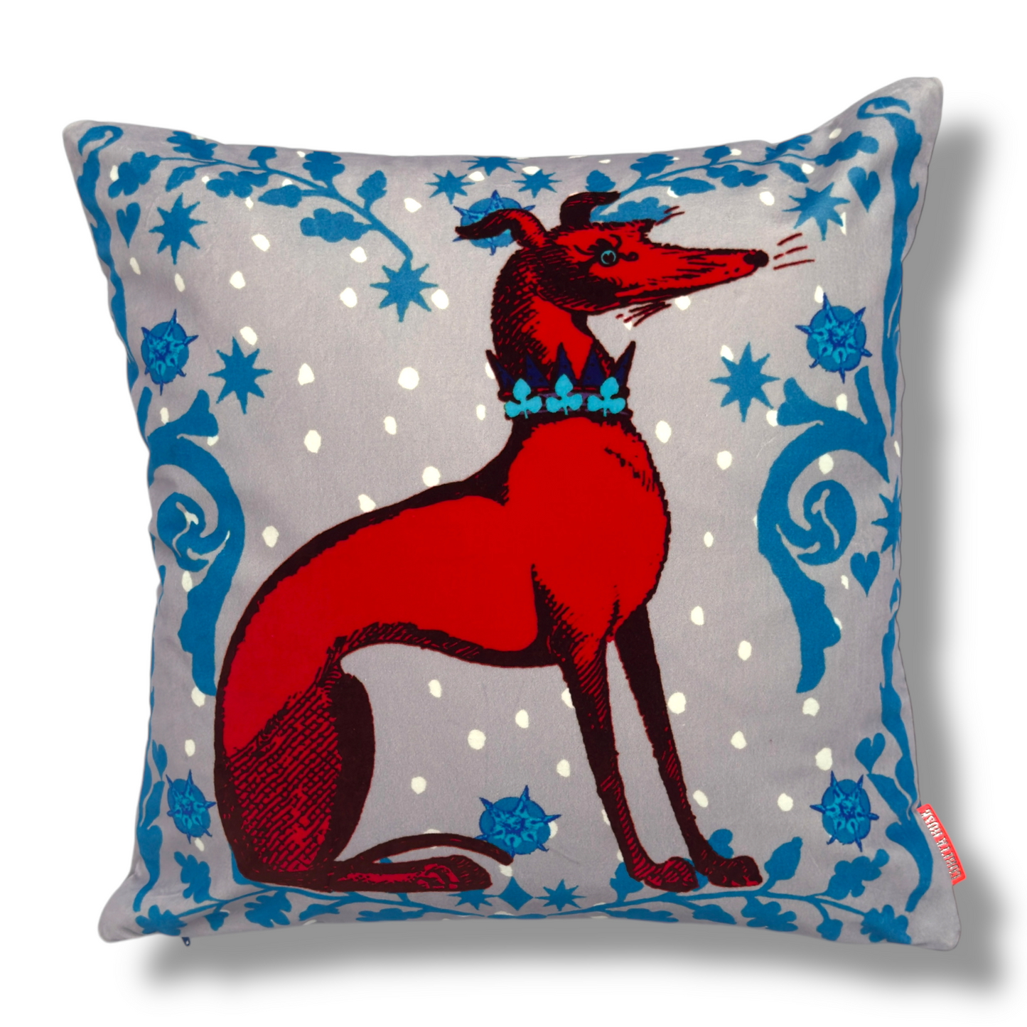 Hounds Red/Grey Cushion