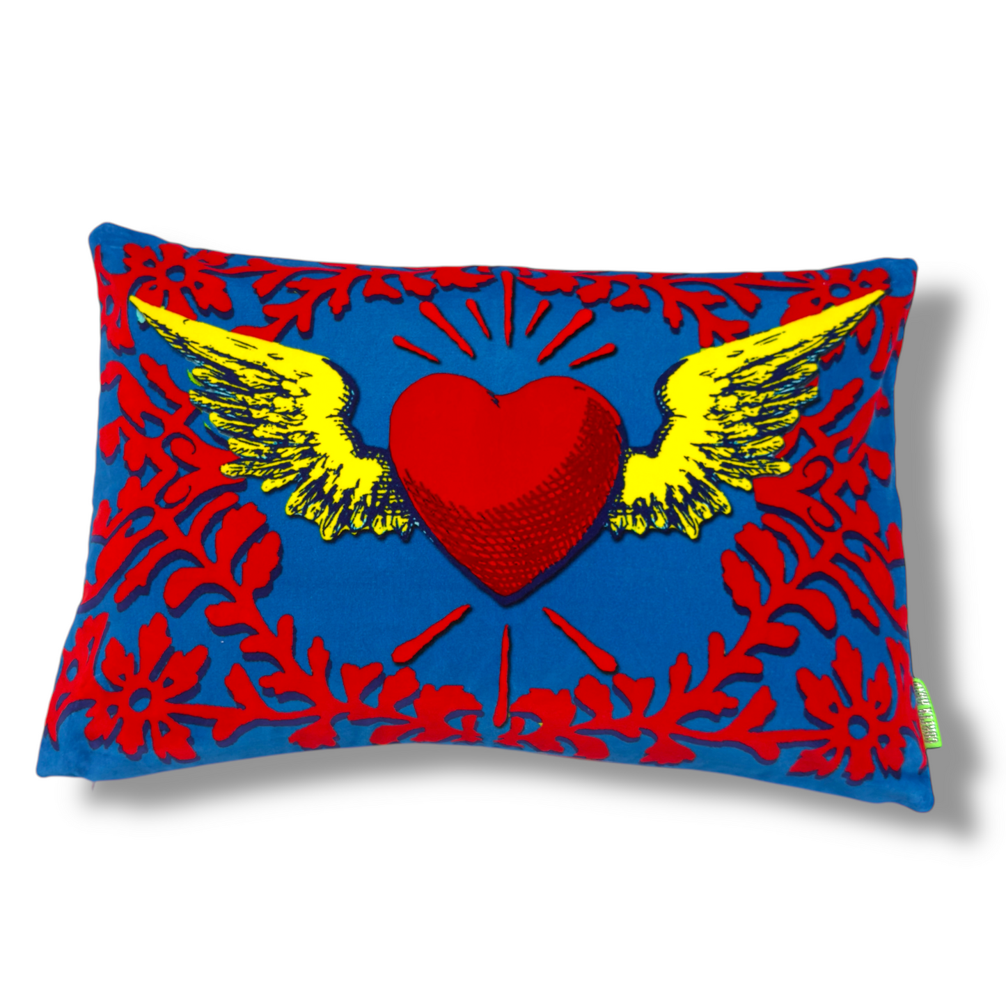 Flying Heart Blue / Red Cushion