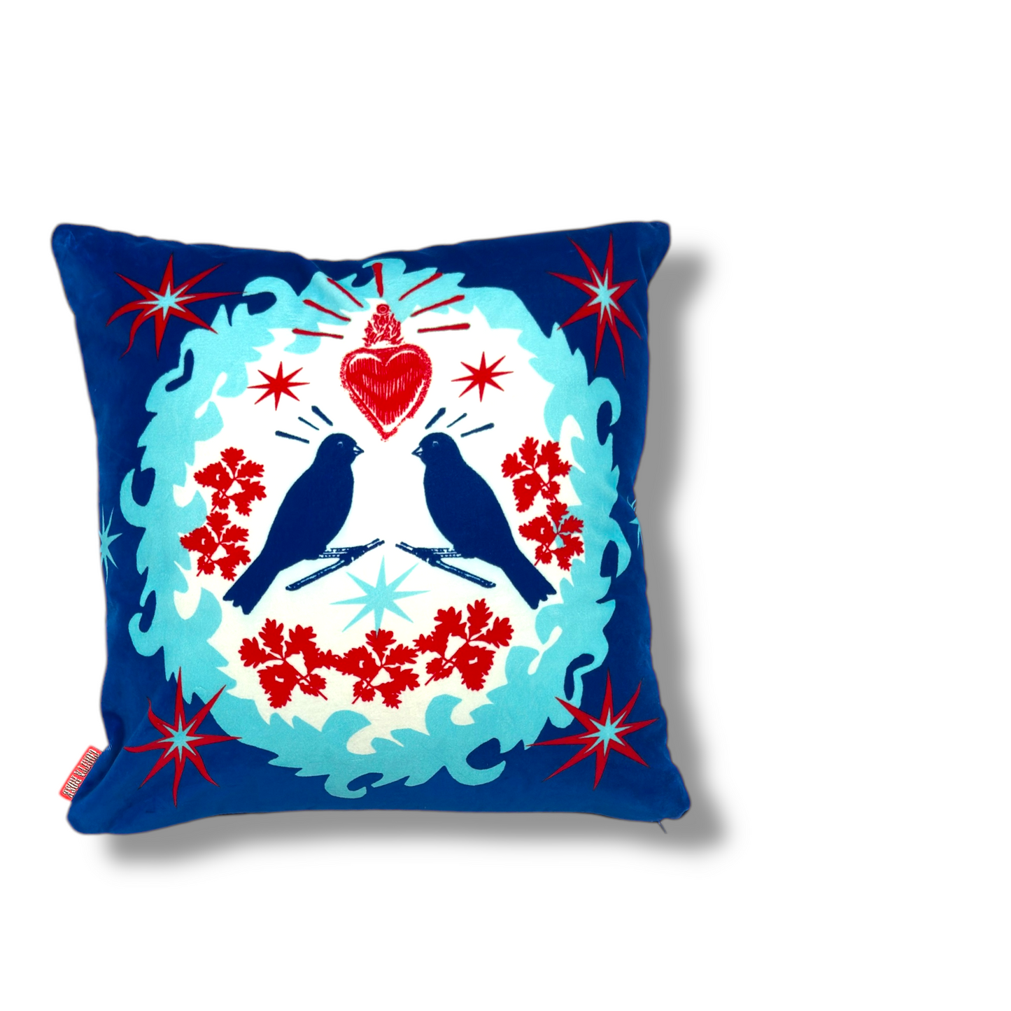 Hoop & Bird Blue Cushion