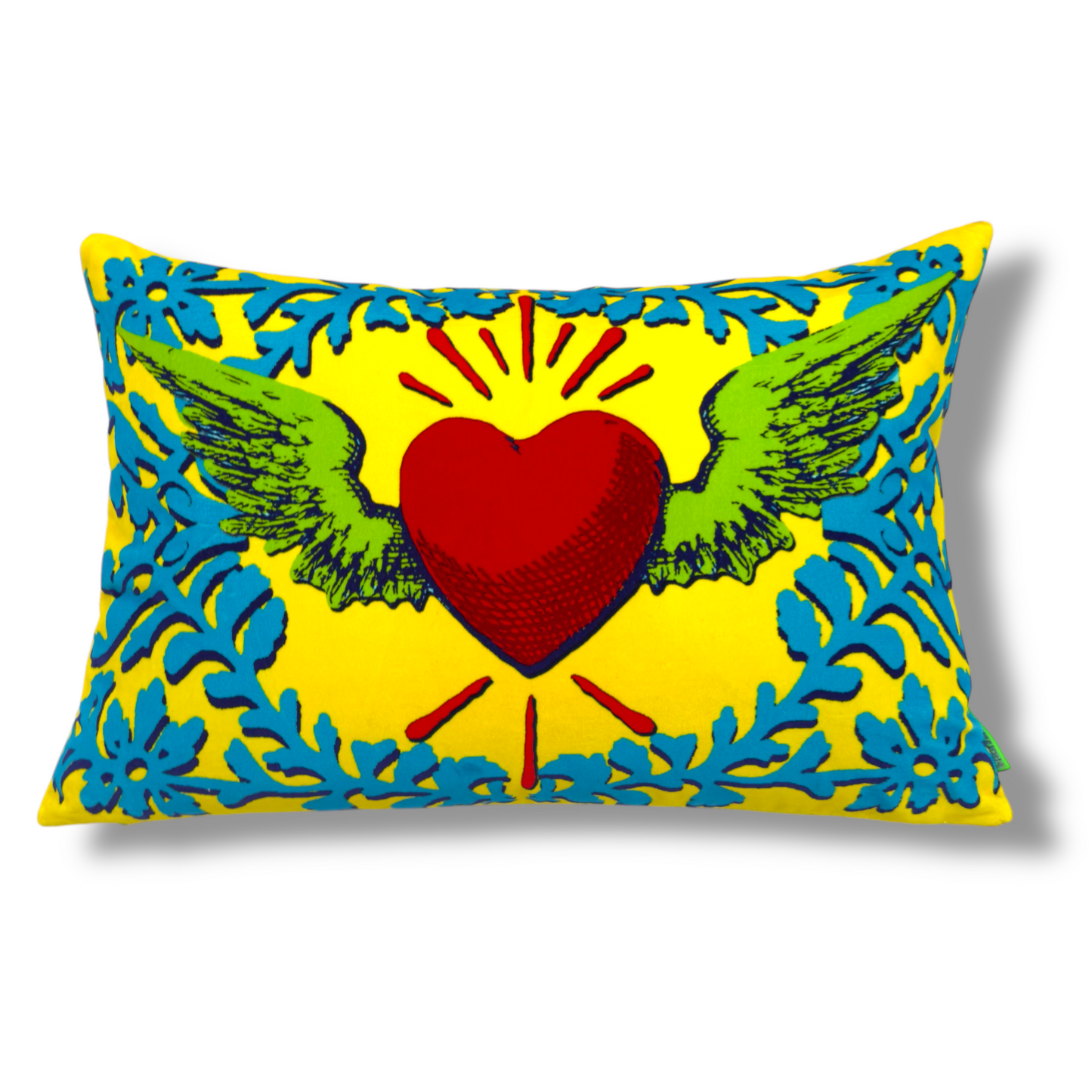 Flying Heart Yellow Cushion