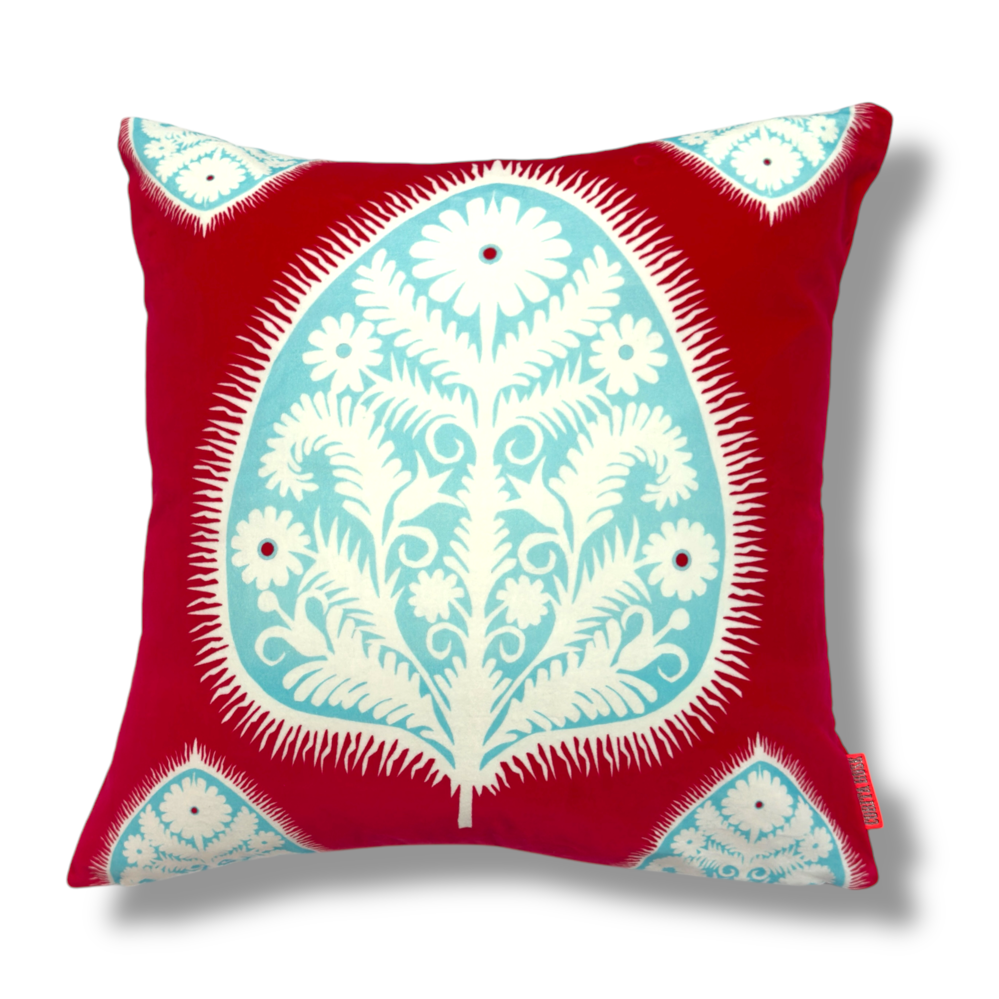 Gypsy Leaf Red Cushion