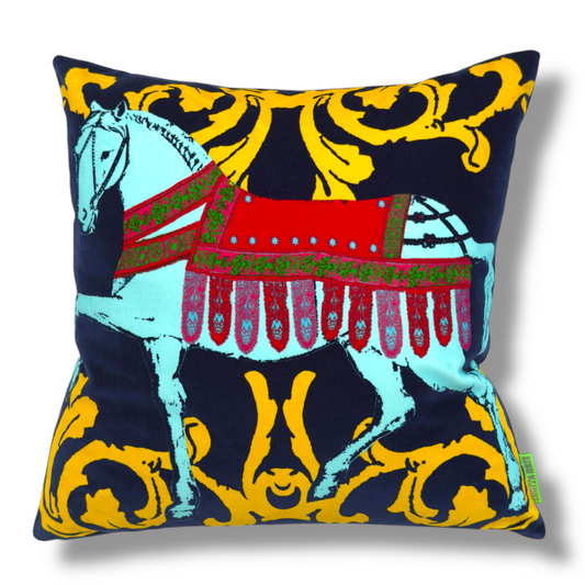 Horse Velvet Cushion – Corita Rose | Handmade in England