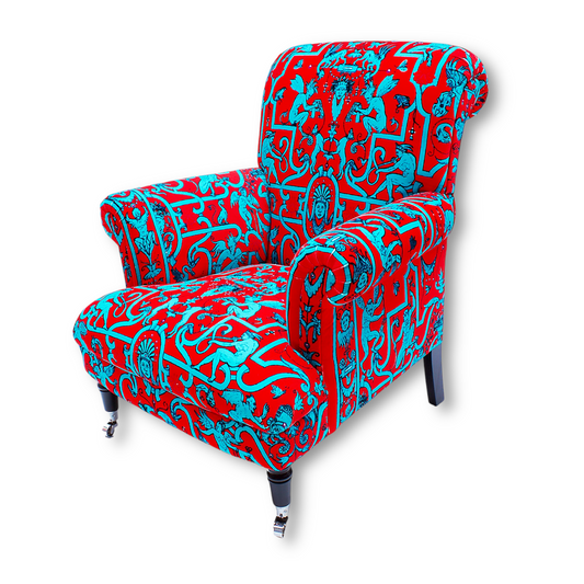 high back armchair corita rose handmade england