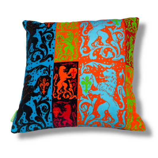 Heraldic Lions Velvet Cushion – Corita Rose | Handmade in England
