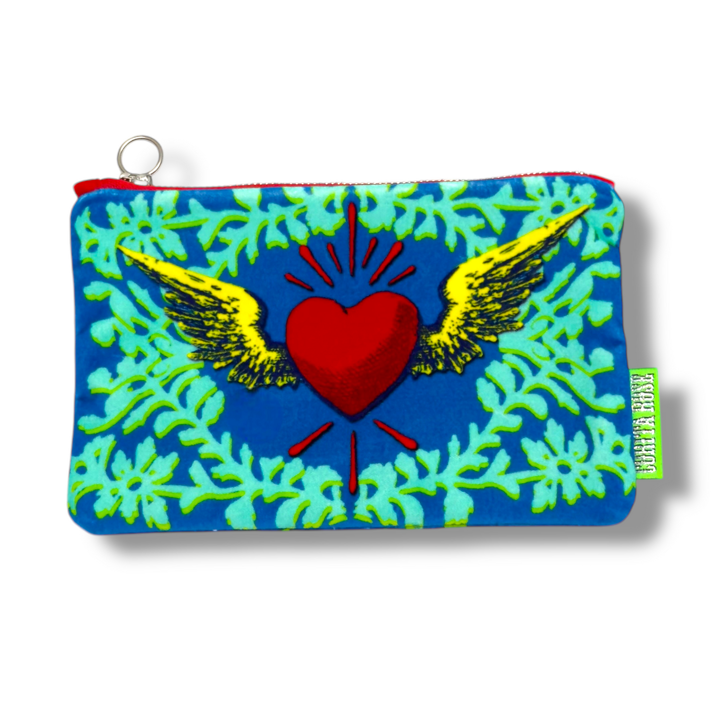 Flying Heart Blue Clutch