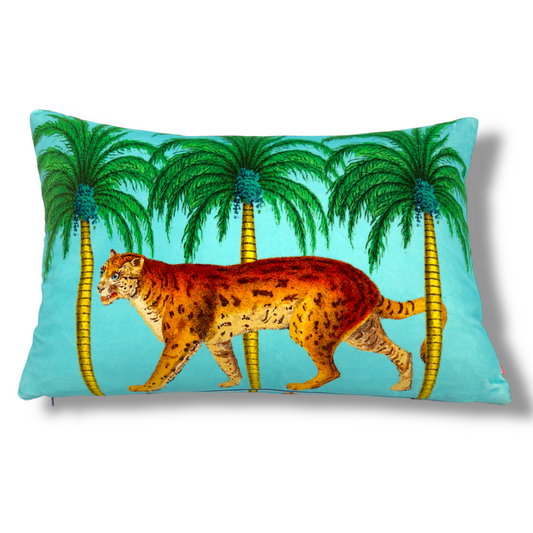 Wild Cat Velvet Cushion – Corita Rose | Handmade in England
