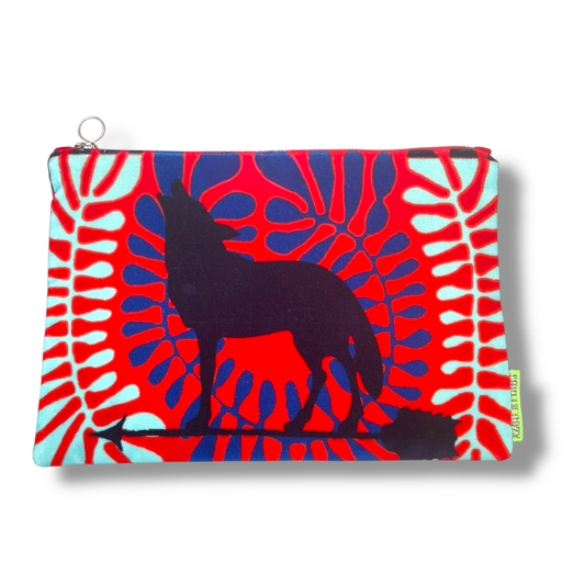Wolf Dark Velvet Clutch Bag – Corita Rose | Handmade in England