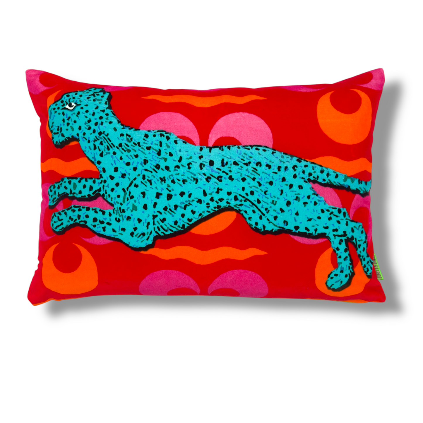 Running Panther Turquoise Cushion