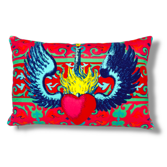Speranza Pink Velvet Cushion – Corita Rose | Handmade in England