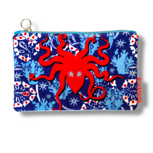 Octopussy Dark Velvet Clutch Bag – Corita Rose | Handmade in England