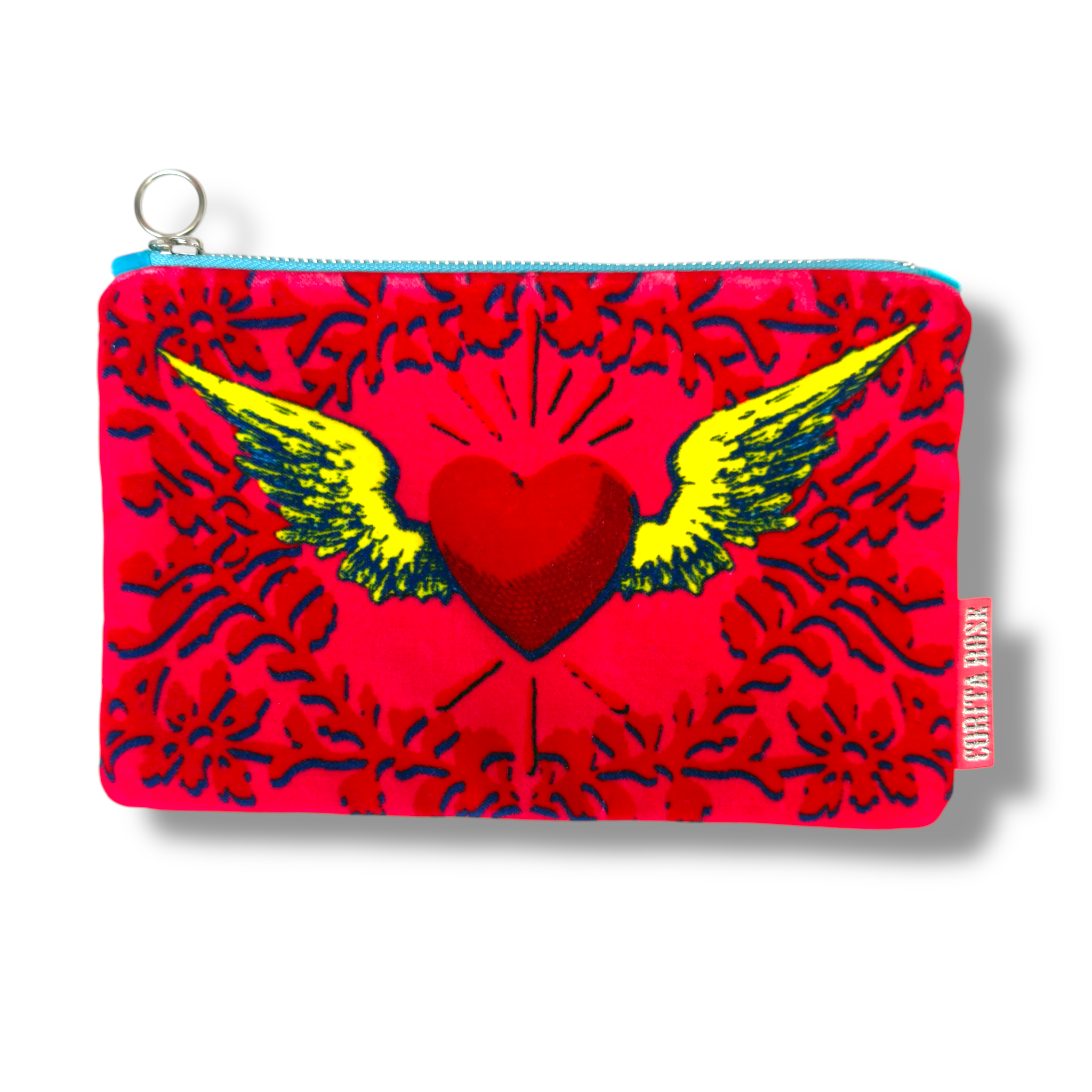 Flying Heart Pink / Red clutch