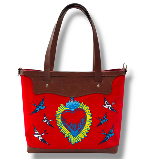 amor red shoulder bag corita rose handmade england