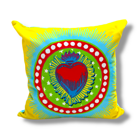 Shining Heart Velvet Cushion – Corita Rose | Handmade in England