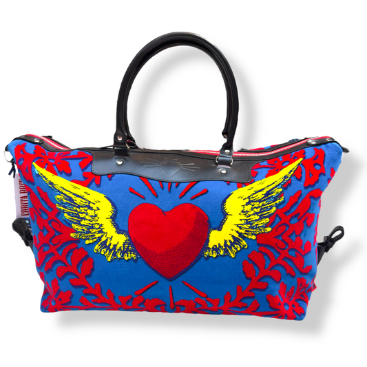 winged heart weekend bag corita rose handmade england
