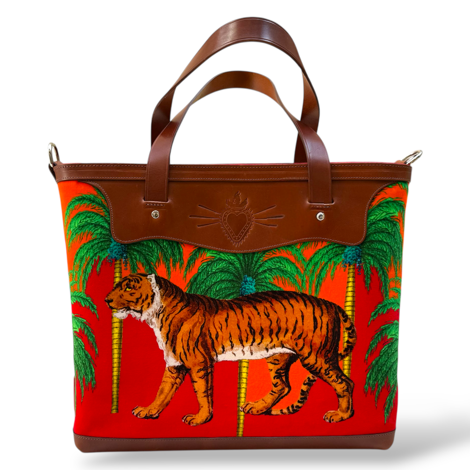 xl tiger shoulder bag corita rose handmade england