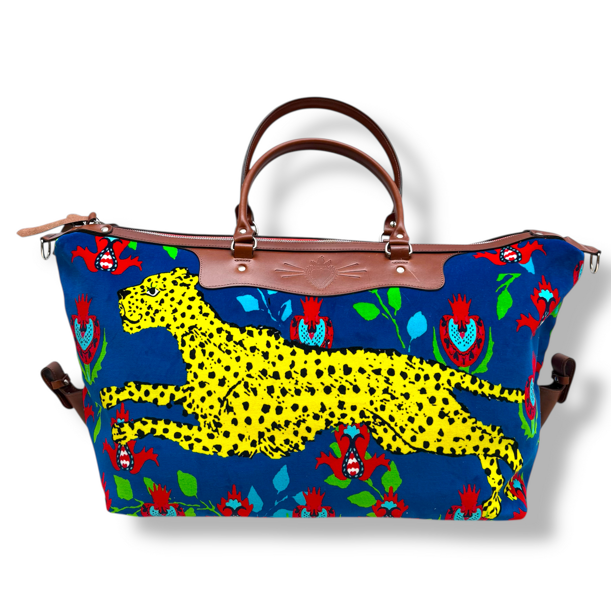 running panther floral weekend bag 2 corita rose handmade england