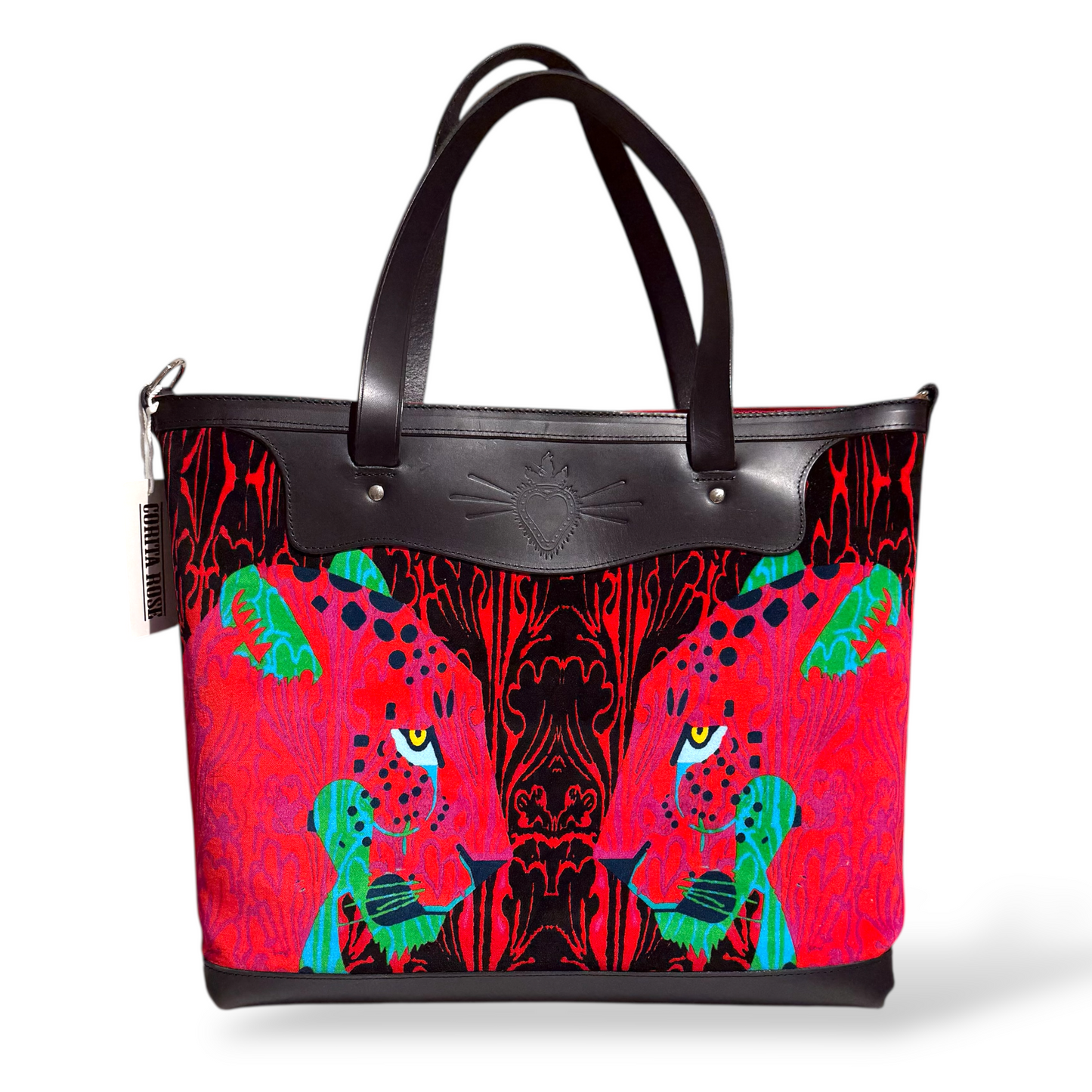 panther head black shoulder bag corita rose handmade england