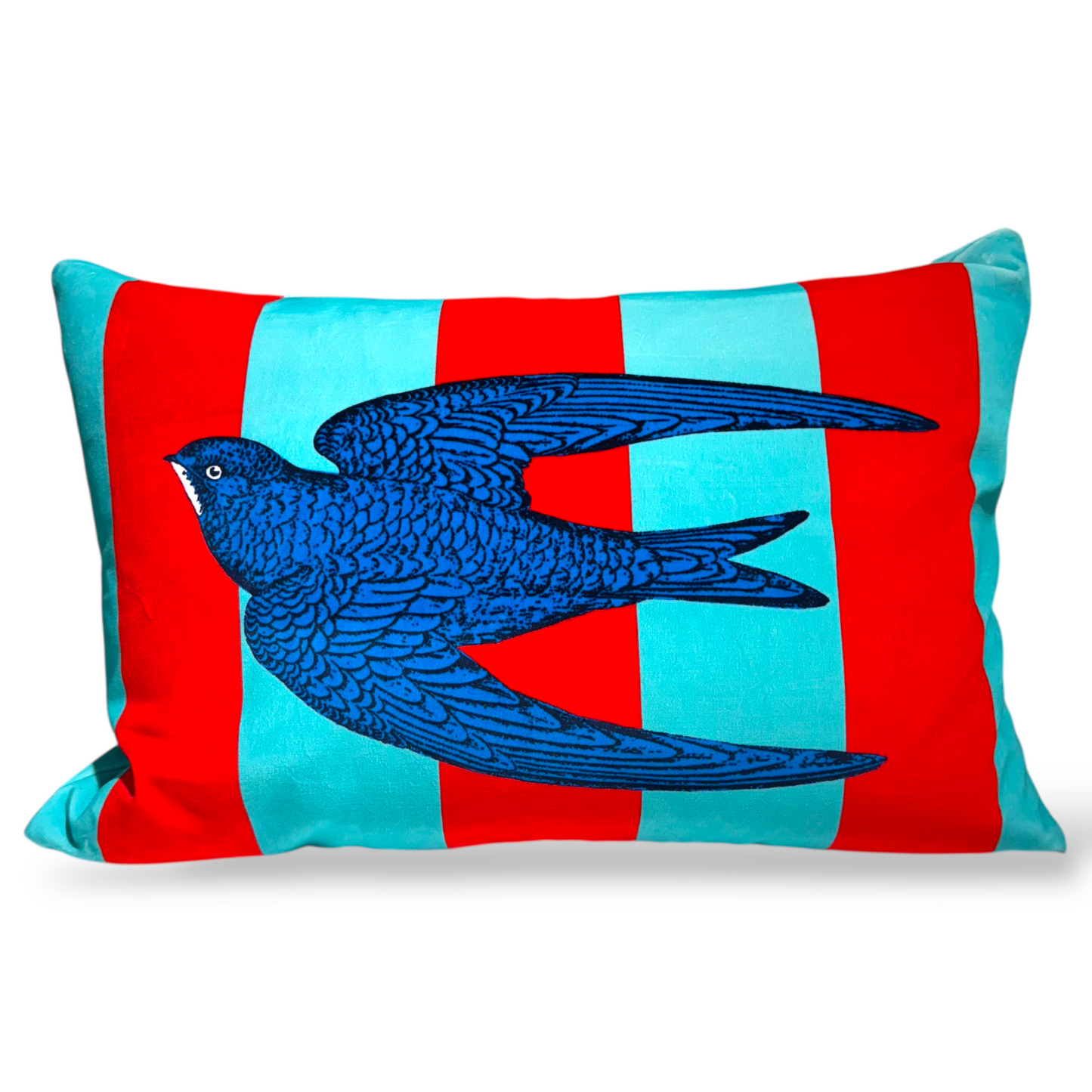Swift Turquoise Velvet Cushion – Corita Rose | Handmade in England