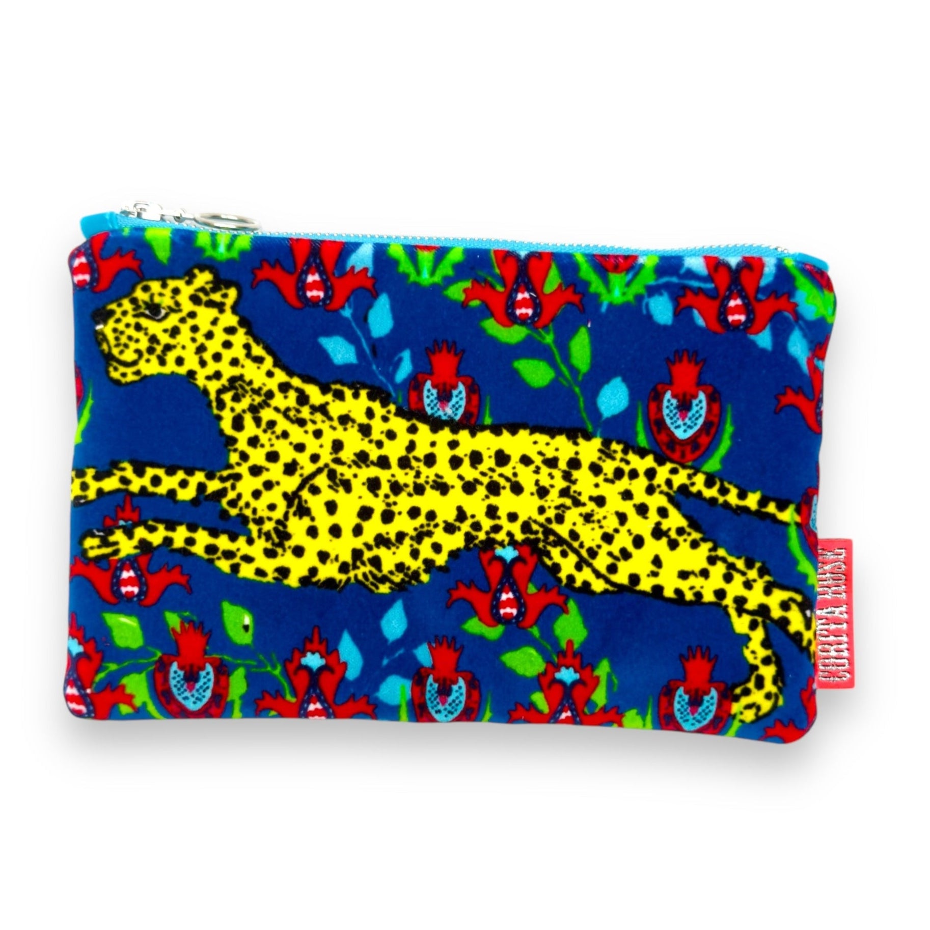 Running Leopard Floral Clutch