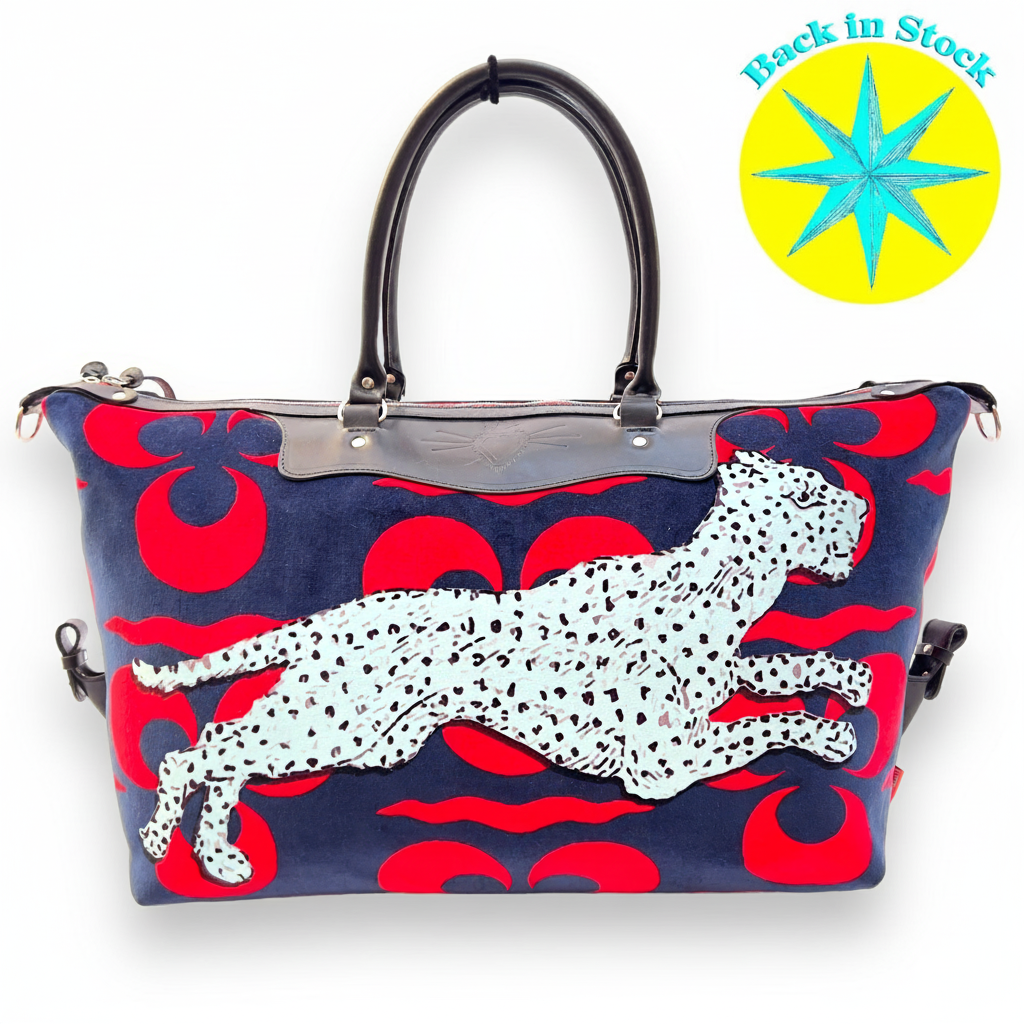running panther grey weekend bag corita rose handmade england