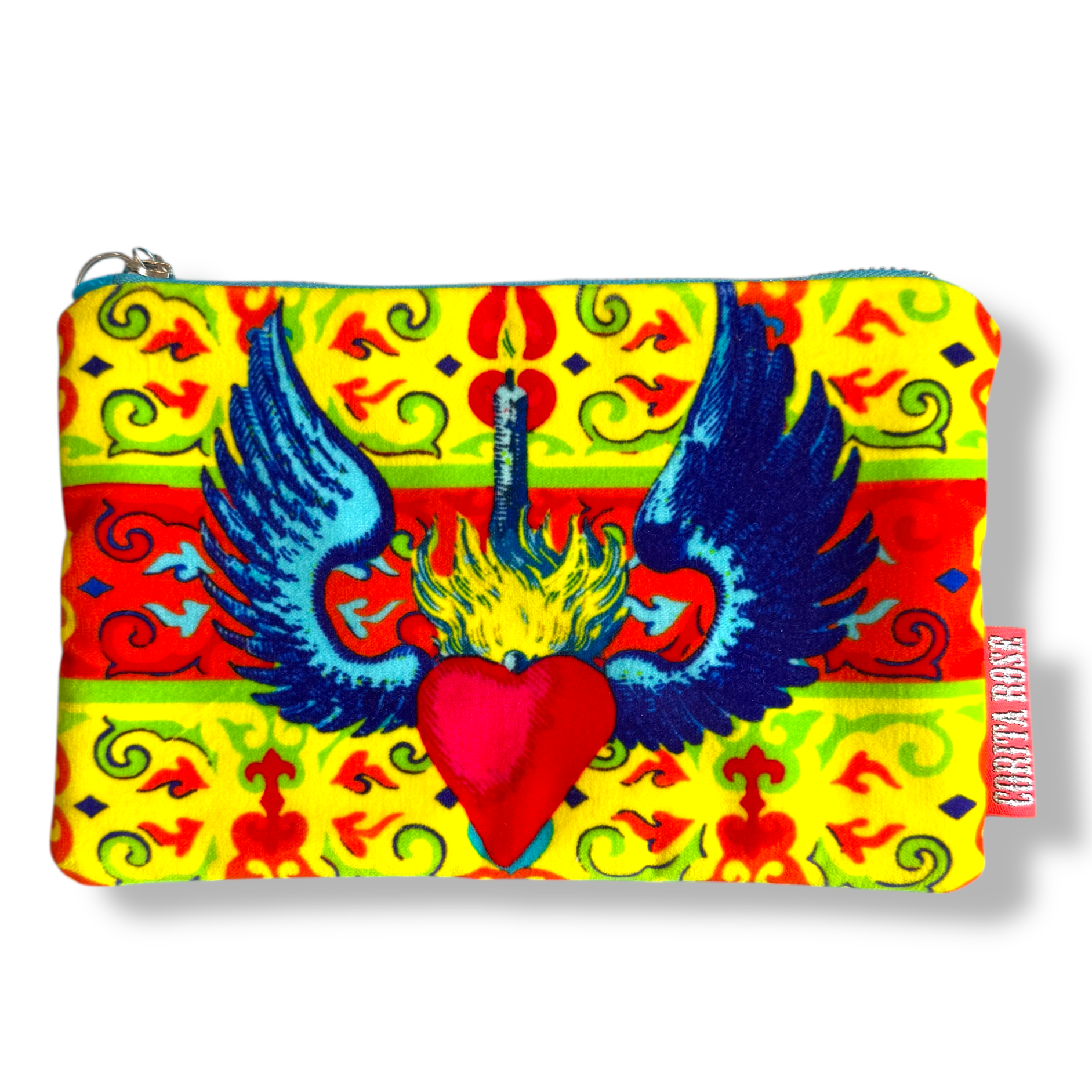 speranza yellow velvet clutch bag front view corita rose
